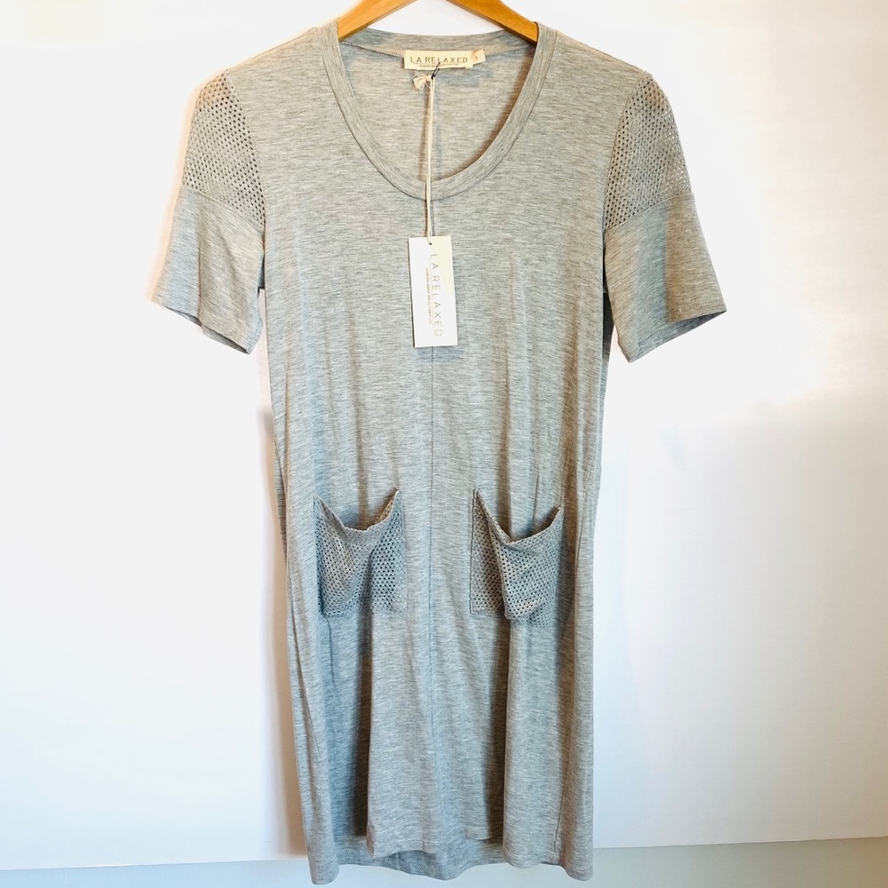 NWT LA RELAXED Cloe Mesh Pocket Dress